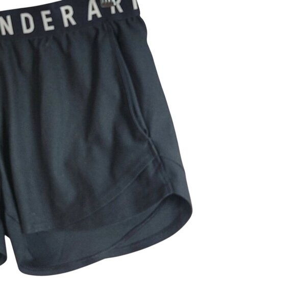 Under Armour Tech Play Up Shorts Black Small Pockets 3" Wicking HeatGear Loose - Picture 4 of 8